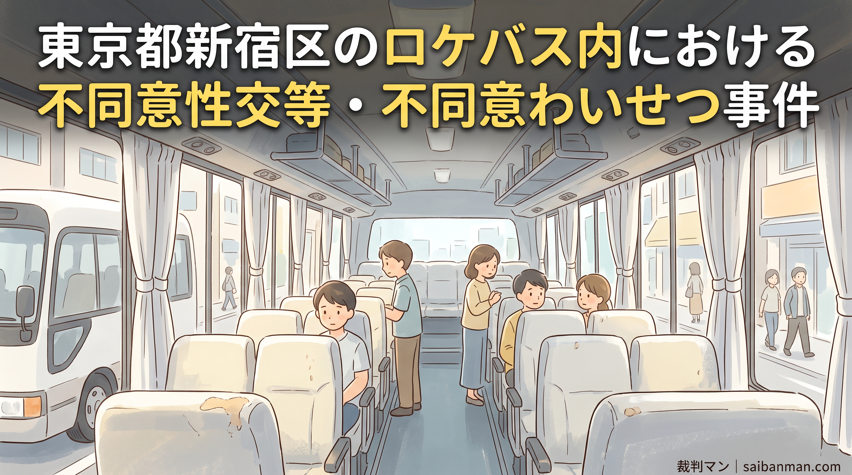 東京都新宿区のロケバス内における不同意性交等・不同意わいせつ事件のイメージ画像