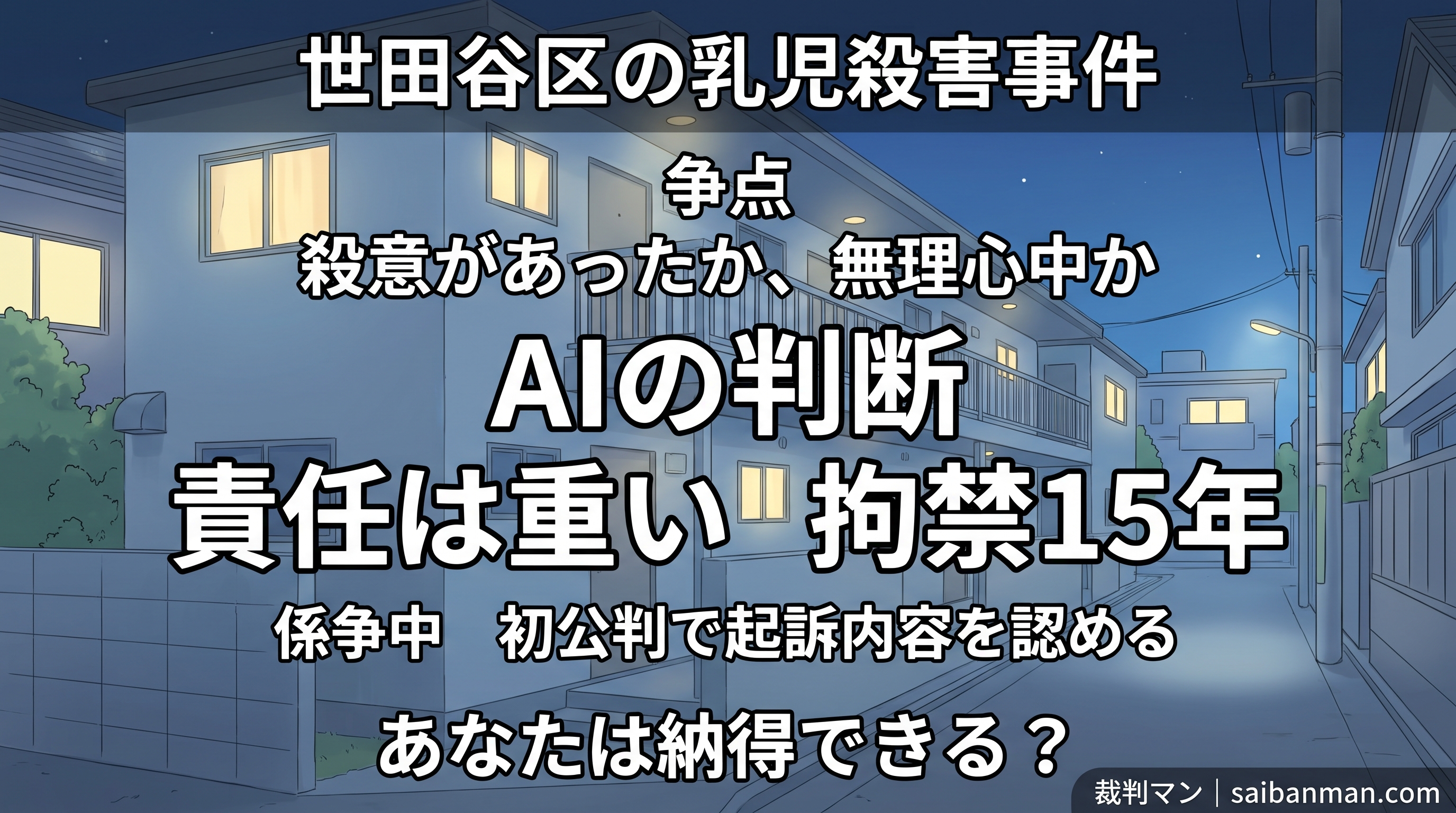 世田谷区の生後3か月の女児殺害事件のイメージ画像