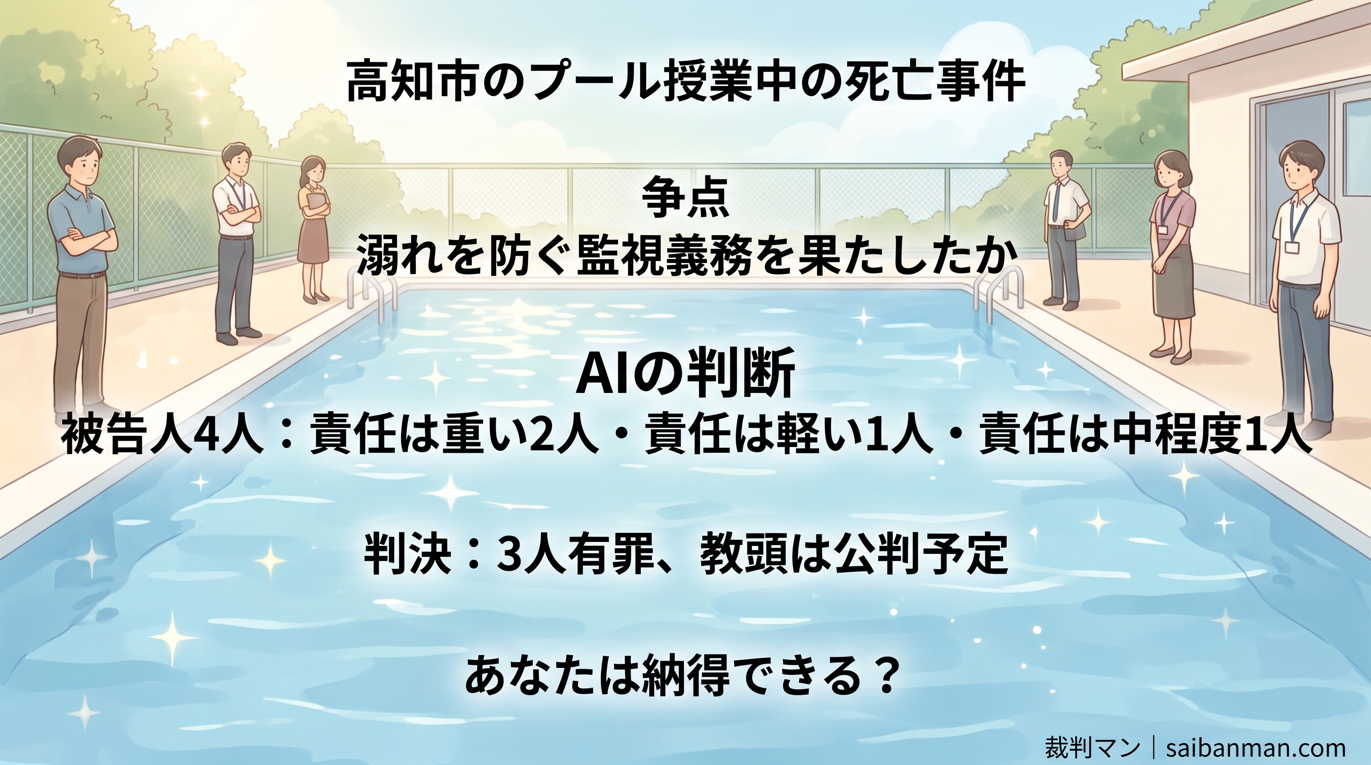 高知市の小学生プール授業死亡事故のイメージ画像