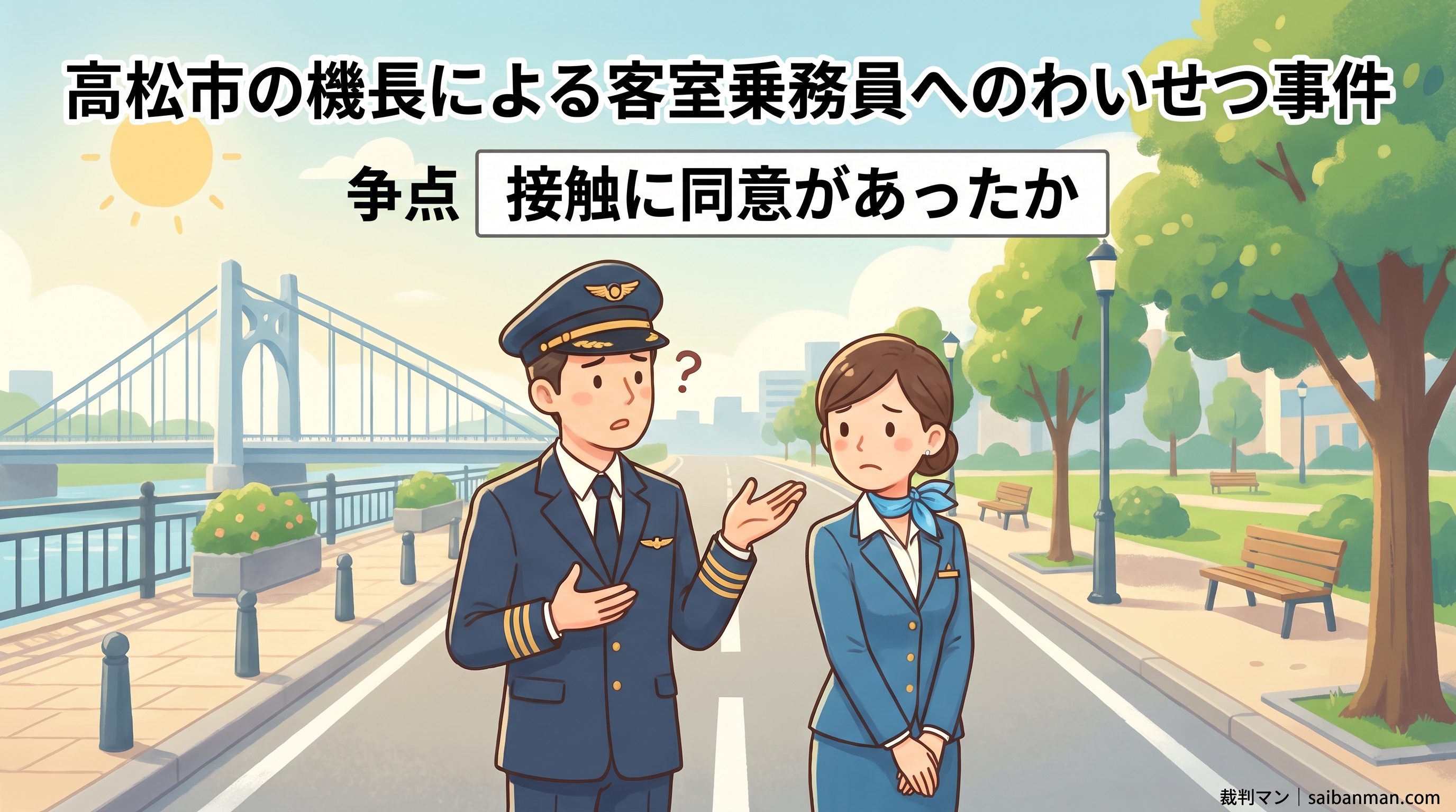 高松市の機長による客室乗務員へのわいせつ事件のイメージ画像